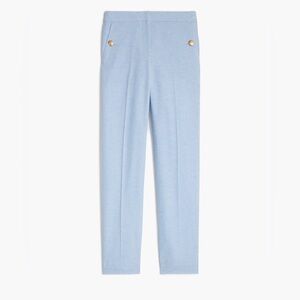 J Crew Linen Blend Sailor Pants Light Blue High Rise Straight Leg Size 8 women’s